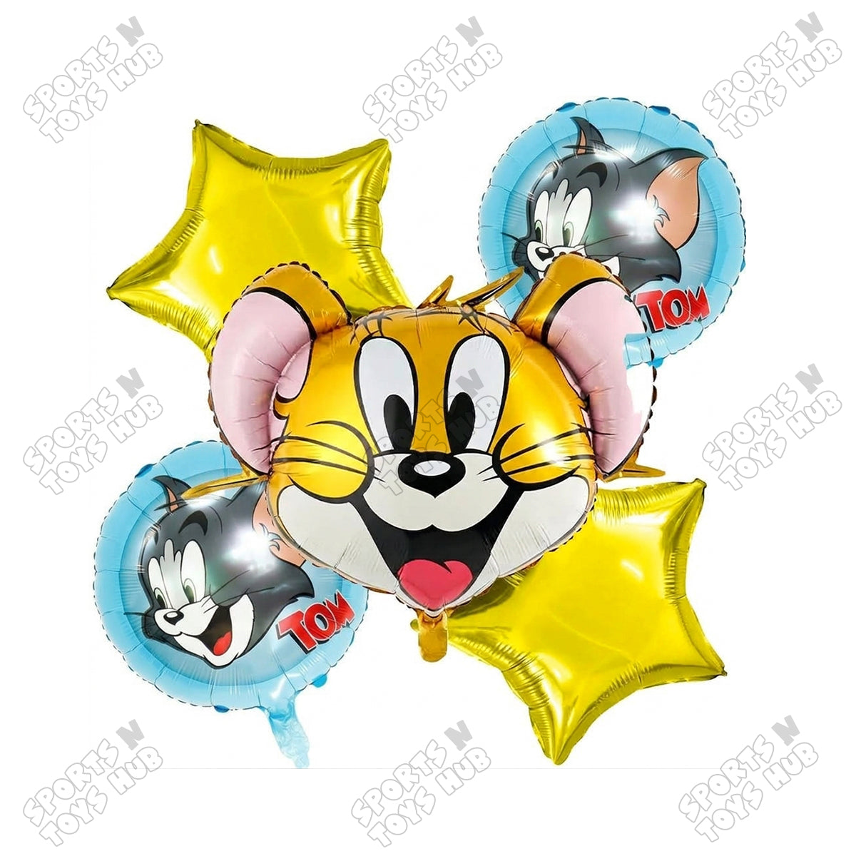 Jerry Foil Balloon Pack of 5 – Cute Mouse Cartoon Character Balloons, Happy Birthday HBD Party Decorations, Kids Birthday Party, Baby Shower, Cartoon Theme, Celebration, Event, Photo Booth & Party Backdrop Decor