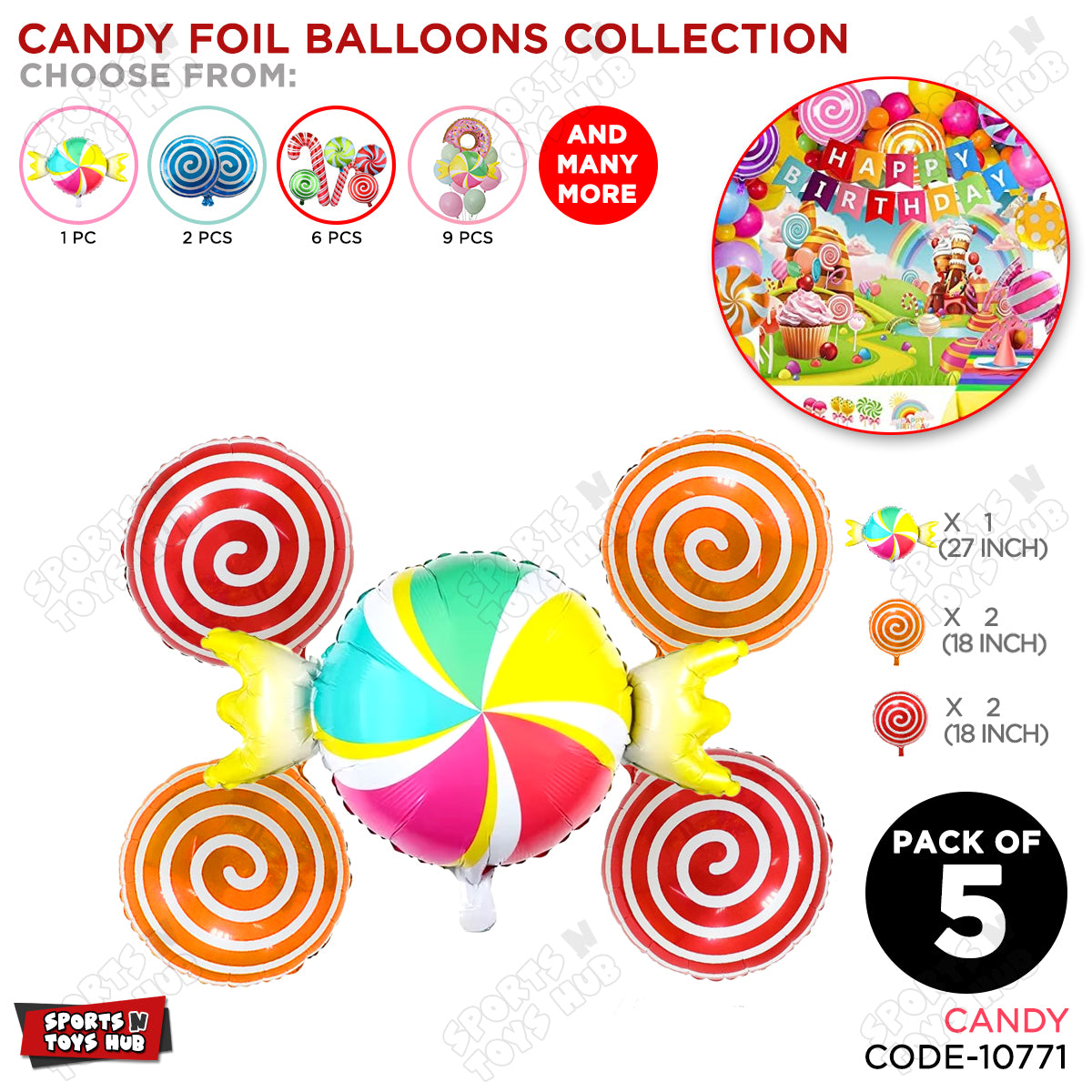 Candy Foil Balloon Set