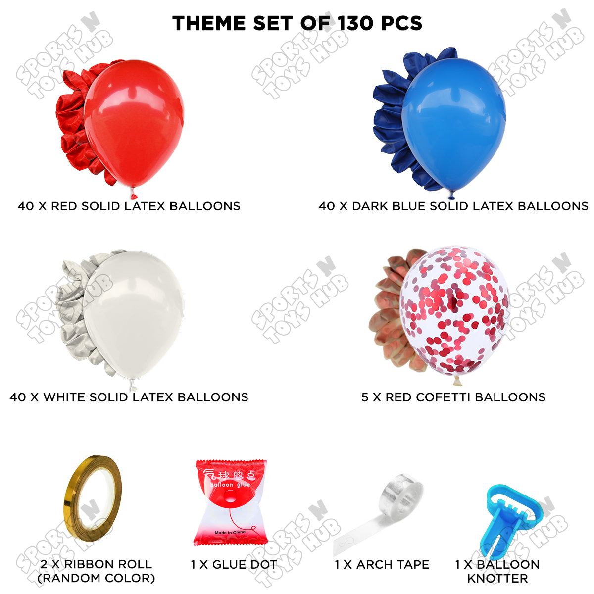 Red, Blue & White Garland Theme Set