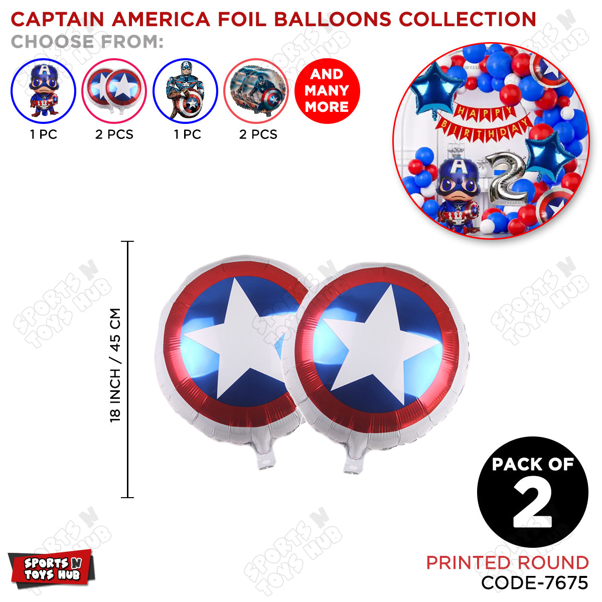 Captain @merica Round Foil Balloon