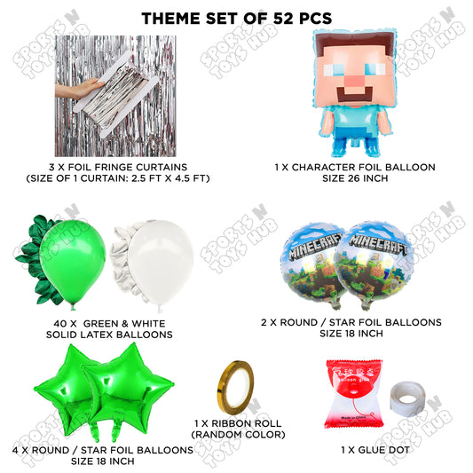 Mine-Craft Foil Balloon Set Curtain Theme