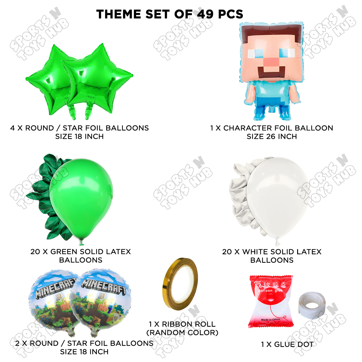 Mine-Craft Foil Balloon Set Garland Theme