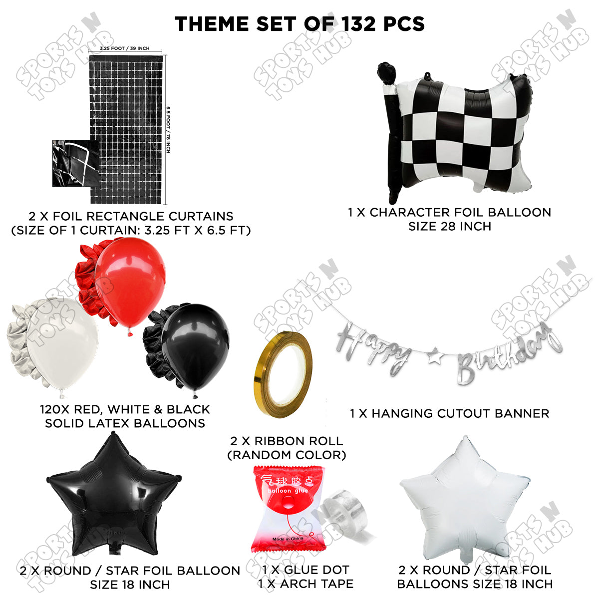 Checkered Flag Arch Banner Theme Collection