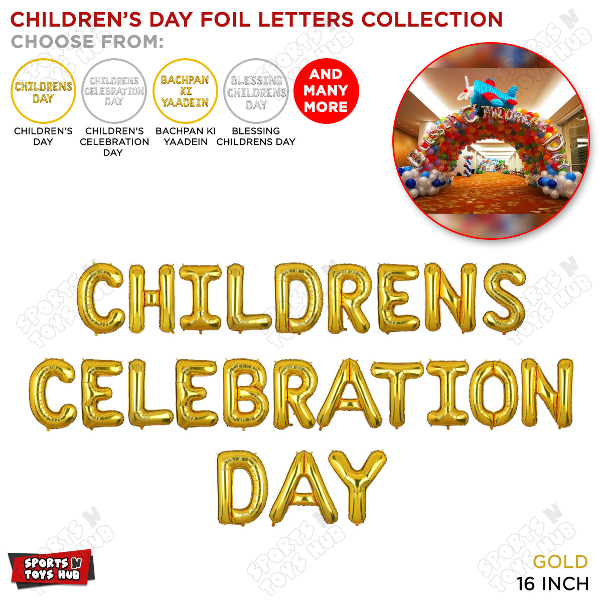 Childrens Day Gold Foil Letters Collection