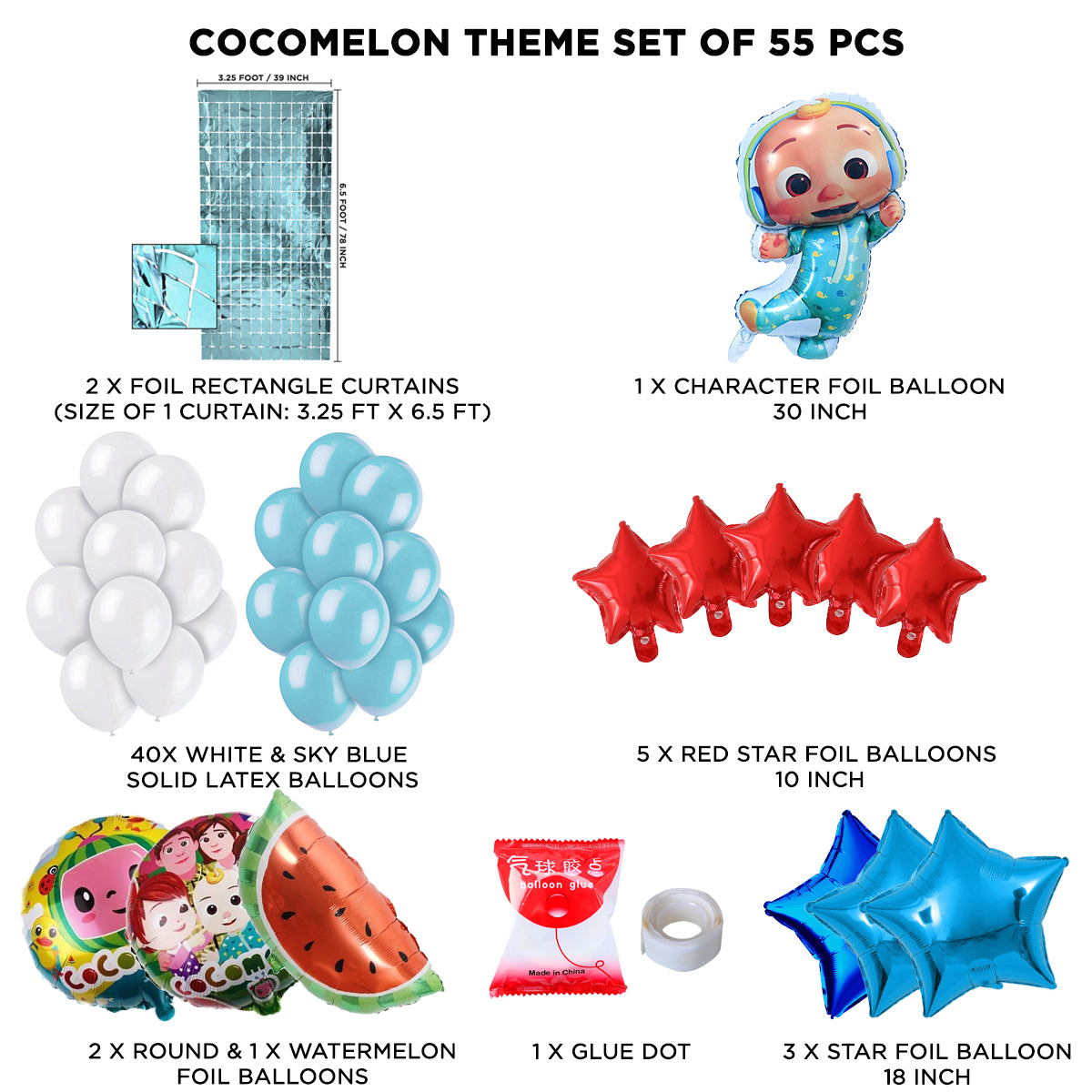 C0C0-Melon Foil Balloon Theme With Rectangle Curtain