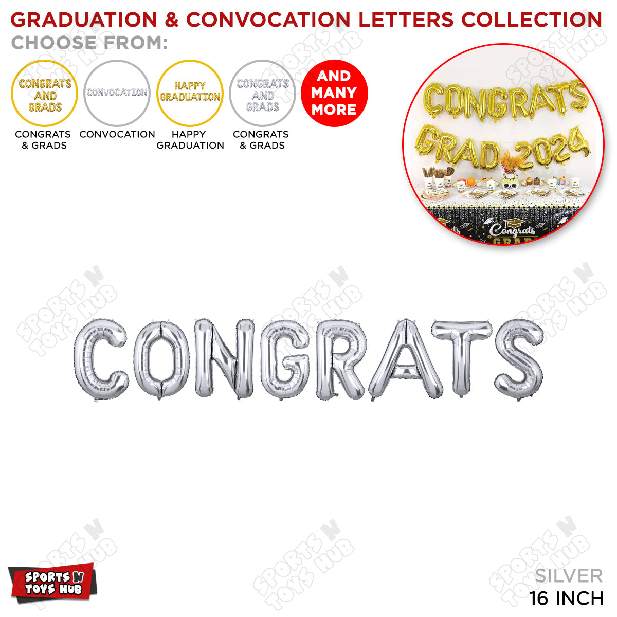 Graduation & Convocation Silver Foil Letters Collection