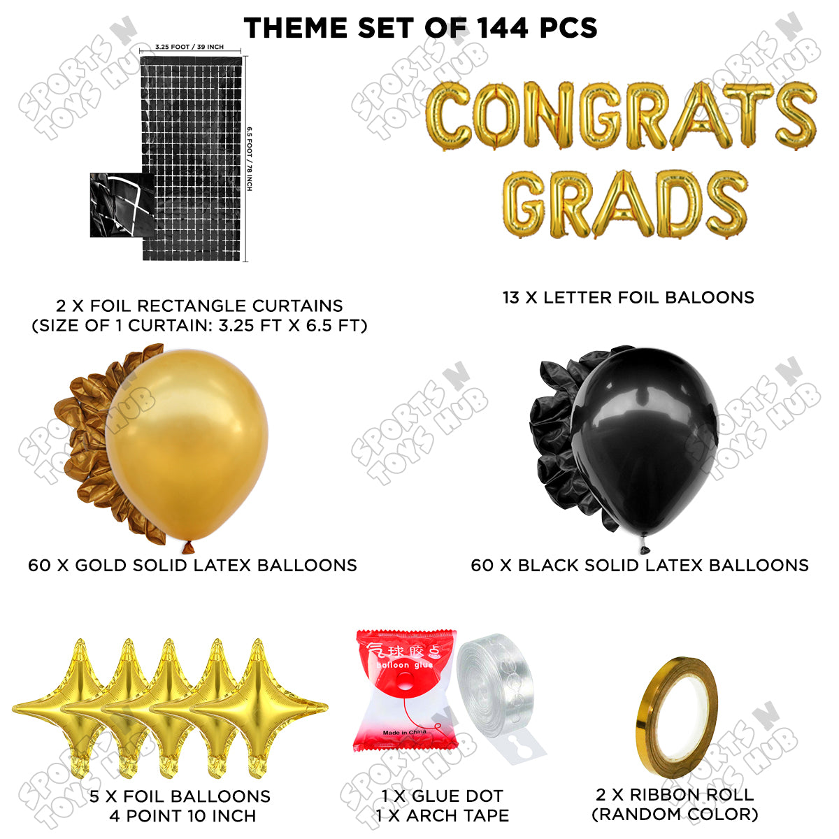 Congrats Grads Foil Letters Theme Collection
