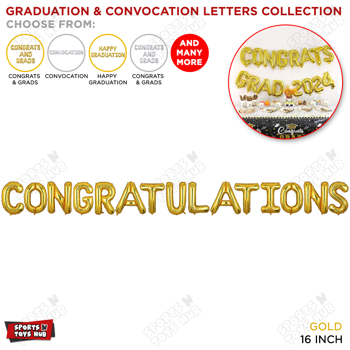 Graduation & Convocation Gold Foil Letters Collection