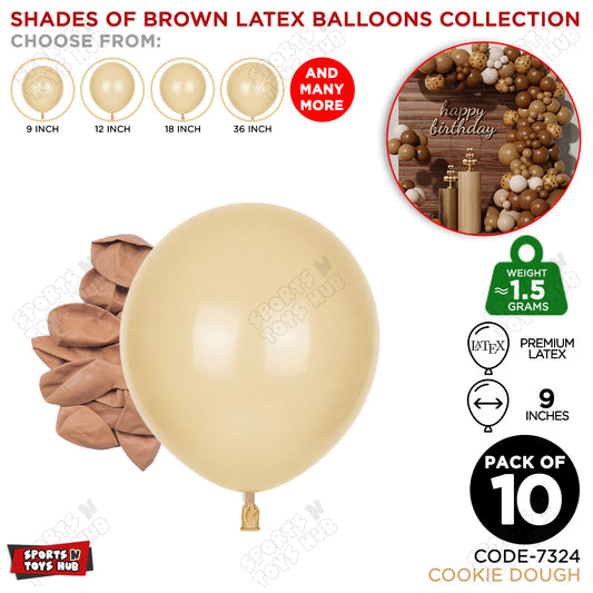 Cookie Dough Latex Balloons Available In 9, 12, 18 & 36 Inch Sizes