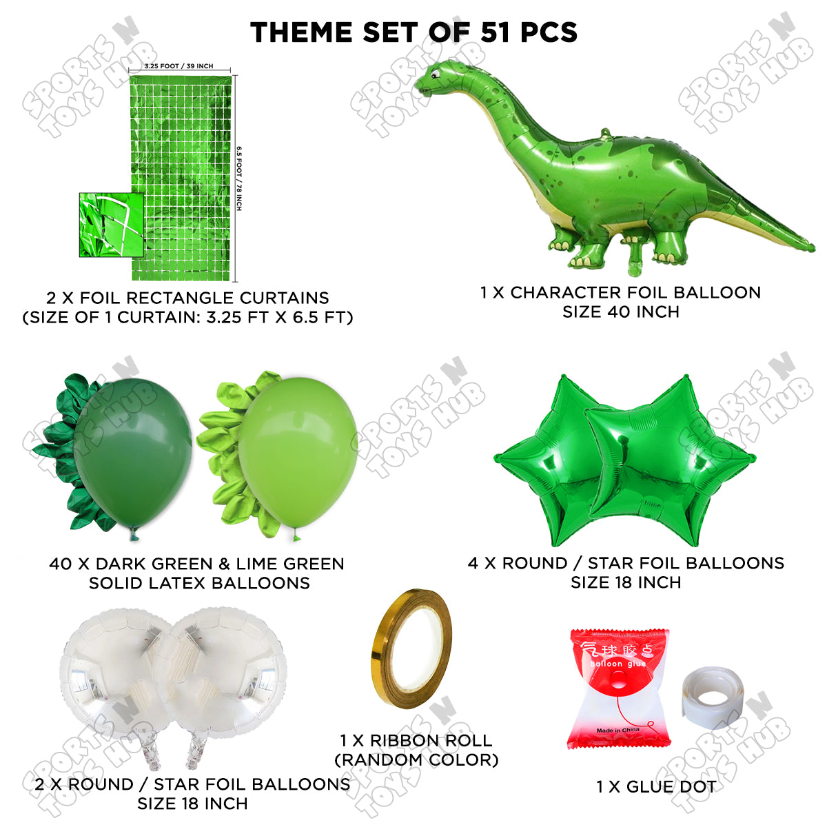 Apatosaurus Foil Balloon Theme Decoration Set