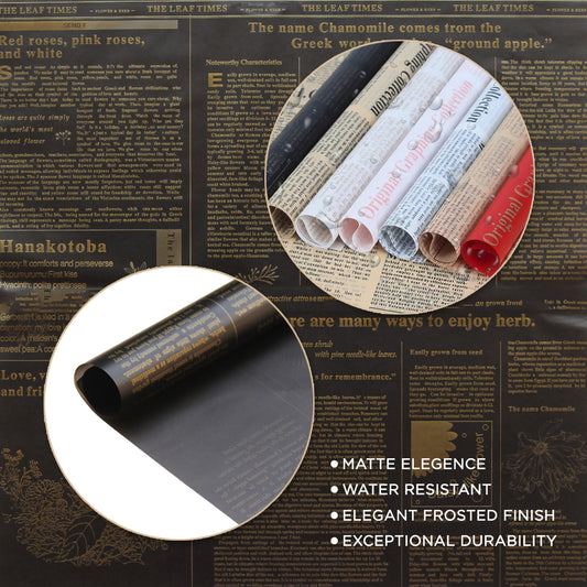 Daisy Newspaper Flower Wrapping Sheets – Premium Frosted Matte Floral Bouquet Wrapping Paper, Elegant Gift Packaging Sheets for Fresh Flowers, Florist Supplies & Event Decorations