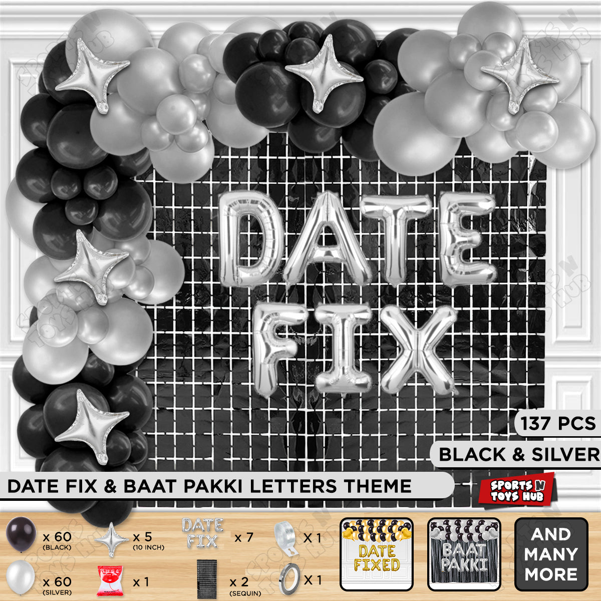 Date Fix Foil Letter Theme - Silver