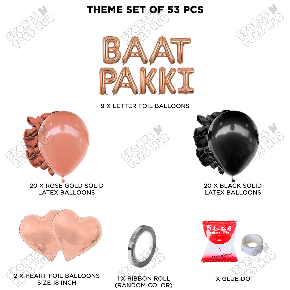 Baat Pakki Foil Letter Theme - Rose Gold