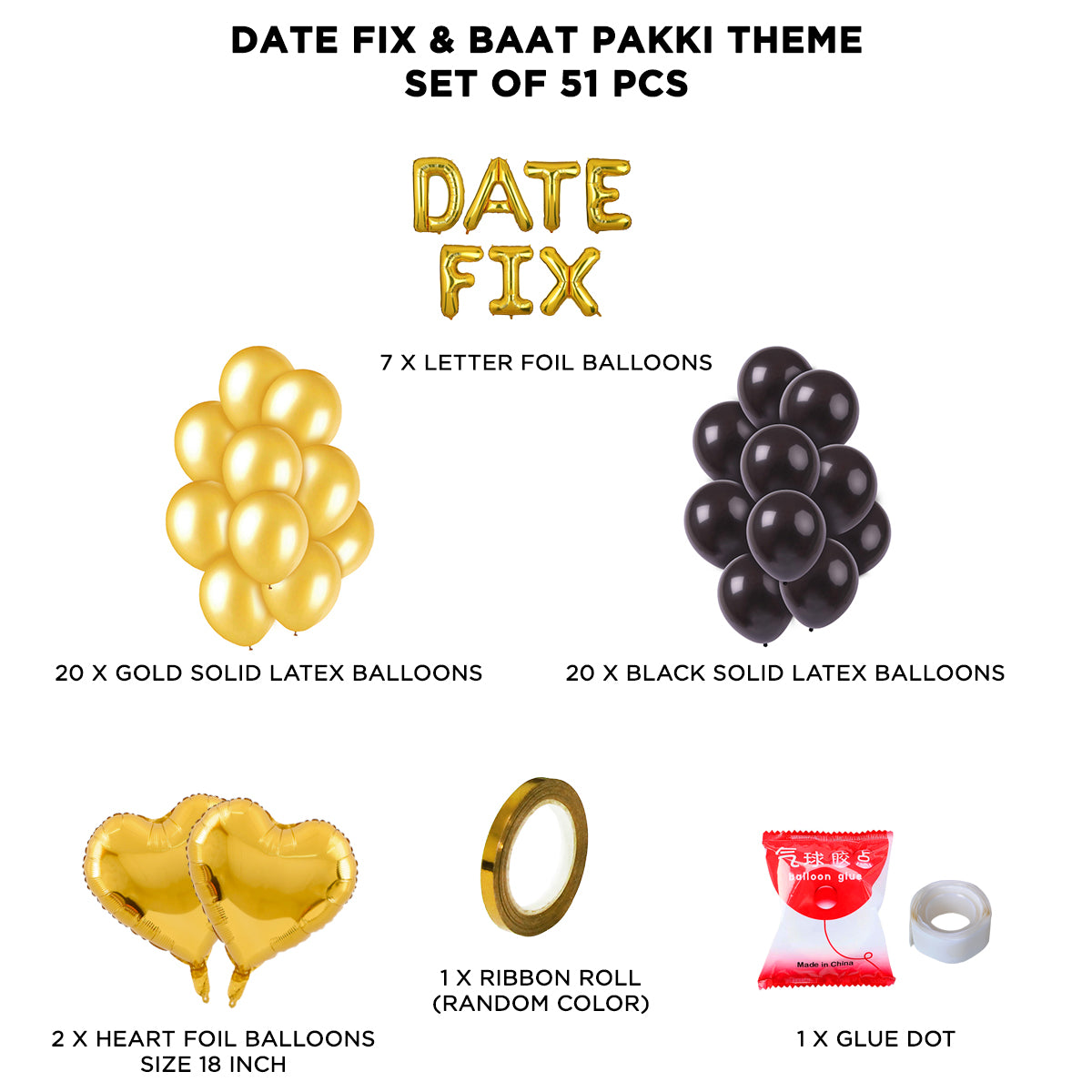 Date Fix Foil Letter Theme - Gold