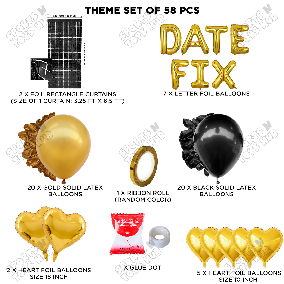 Date Fix Foil Letter Theme - Gold