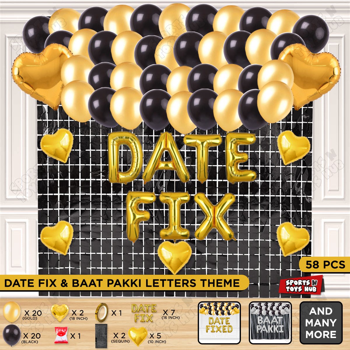 Date Fix Foil Letter Theme - Gold