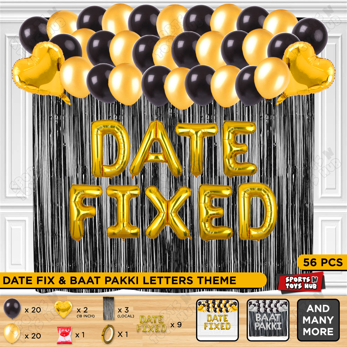Date Fixed Foil Letter Theme - Gold