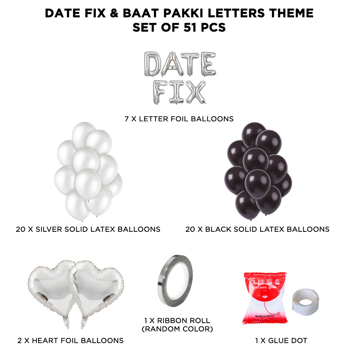 Date Fix Foil Letter Theme - Silver