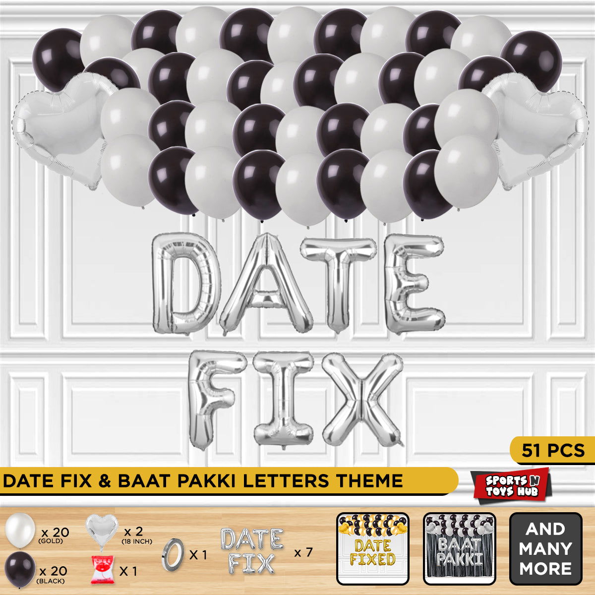 Date Fix Foil Letter Theme - Silver