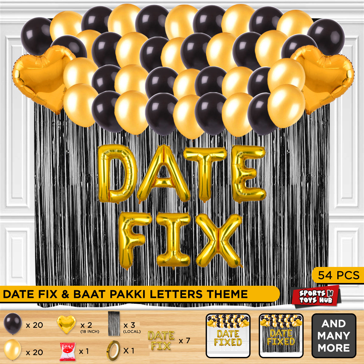 Date Fix Foil Letter Theme - Gold