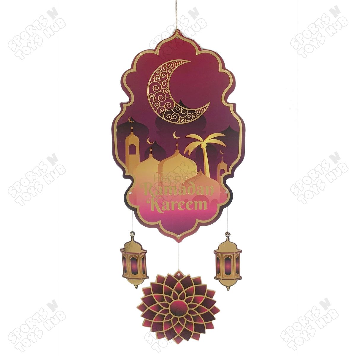 Ramadan Kareem Rosewood Pink Hanging String Center Pieces