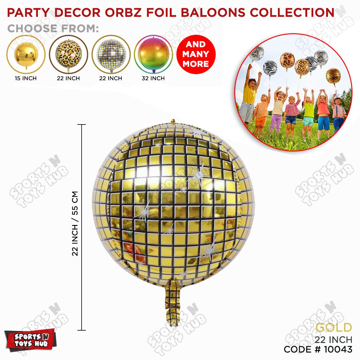 22 Inch - Disco 4D Orbz Balloons Collection