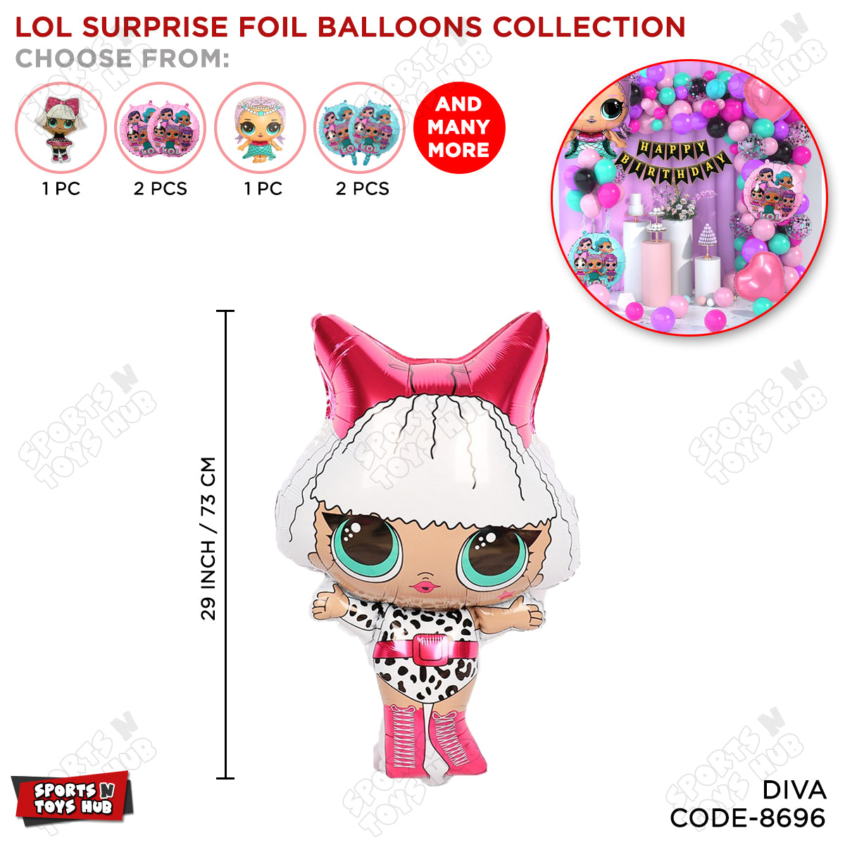 Diva Cartoon Foil Balloon