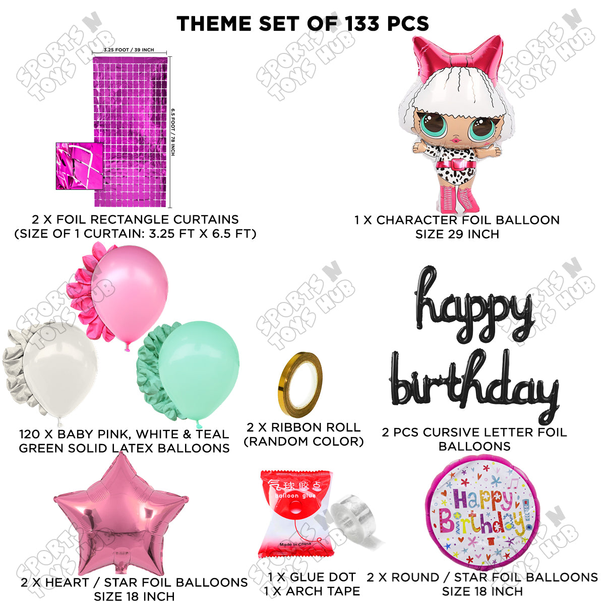 L.0.L Diva Cursive Foil Letter Arch Theme Collection