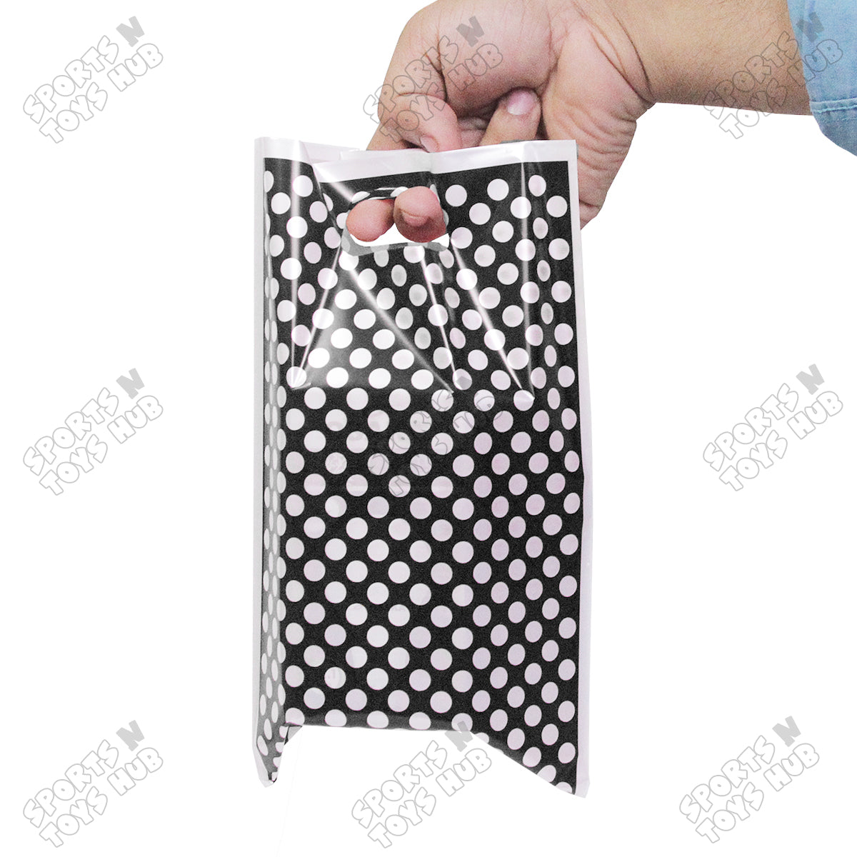 Polka Dot Goodies Gift Bags - 10 Pcs - Black