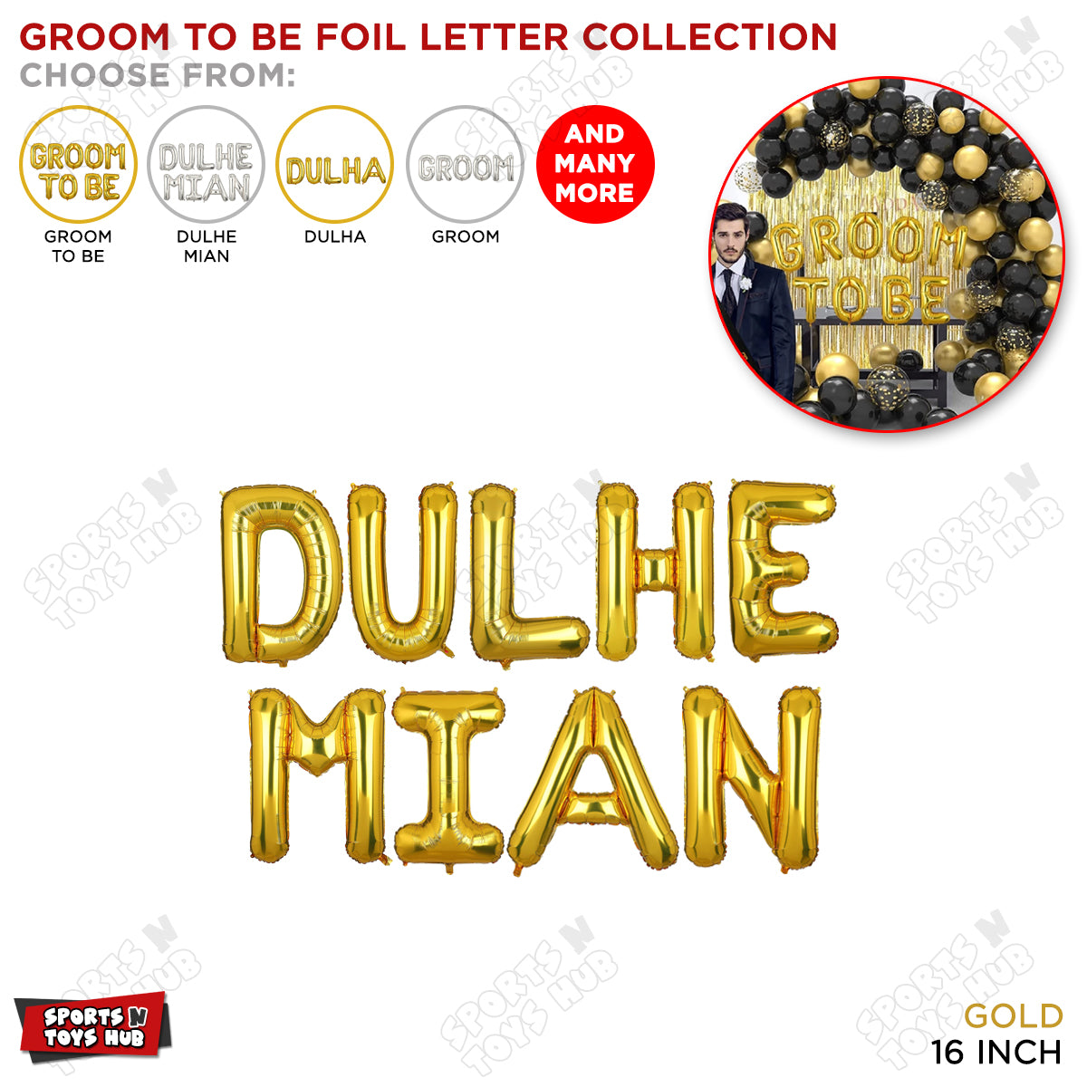 Groom to Be Gold Foil Letter Collection