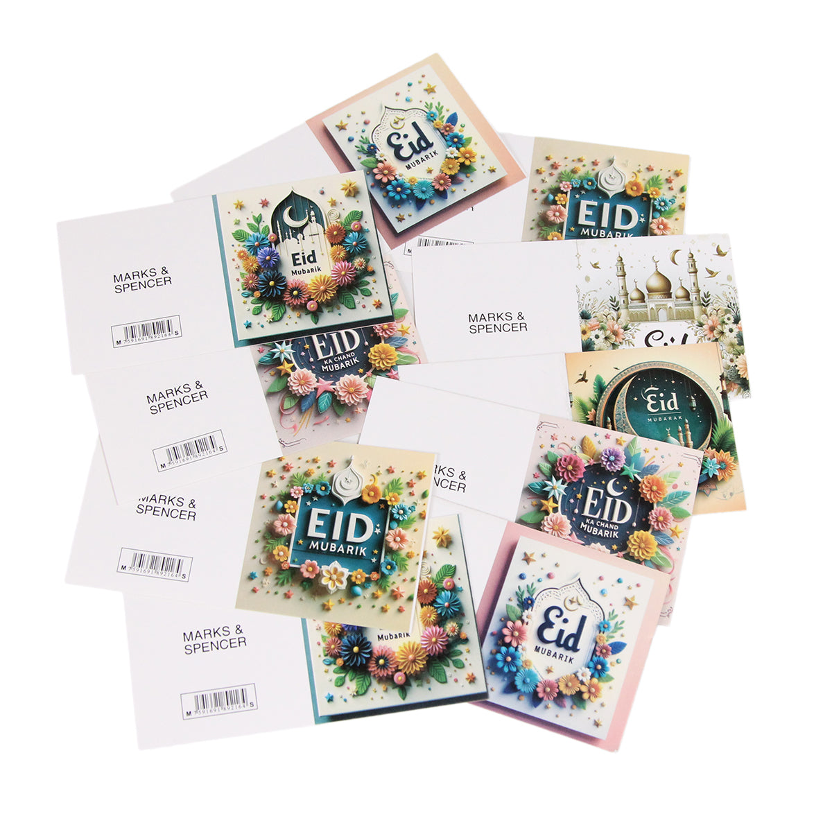 Eid Mubarak Gift Cards - Pack of 10 Assorted Prints