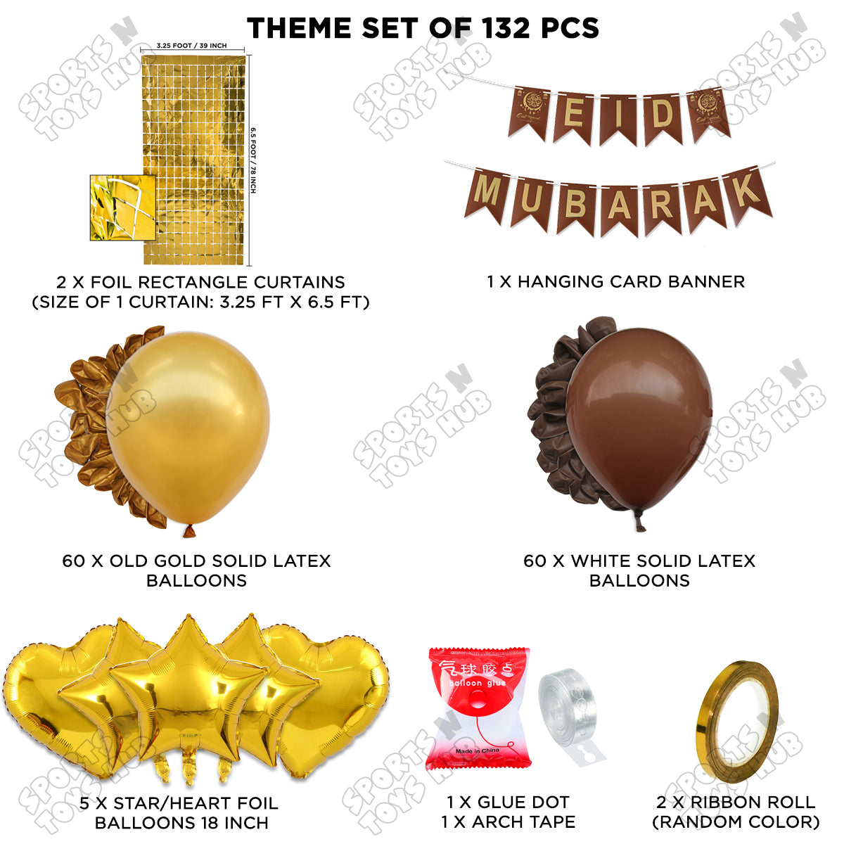 Eid Mubarak Card Banner Theme Collection - Gold & Brown