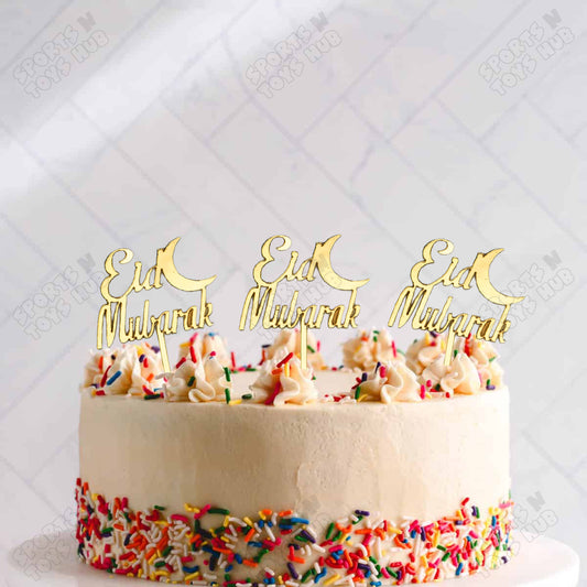 Eid Mubarak Cresent Moon Style Acrylic Sweet Topper