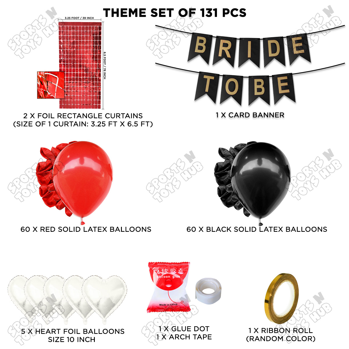 Bride To Be Card Banner Theme Collection - Black & Red