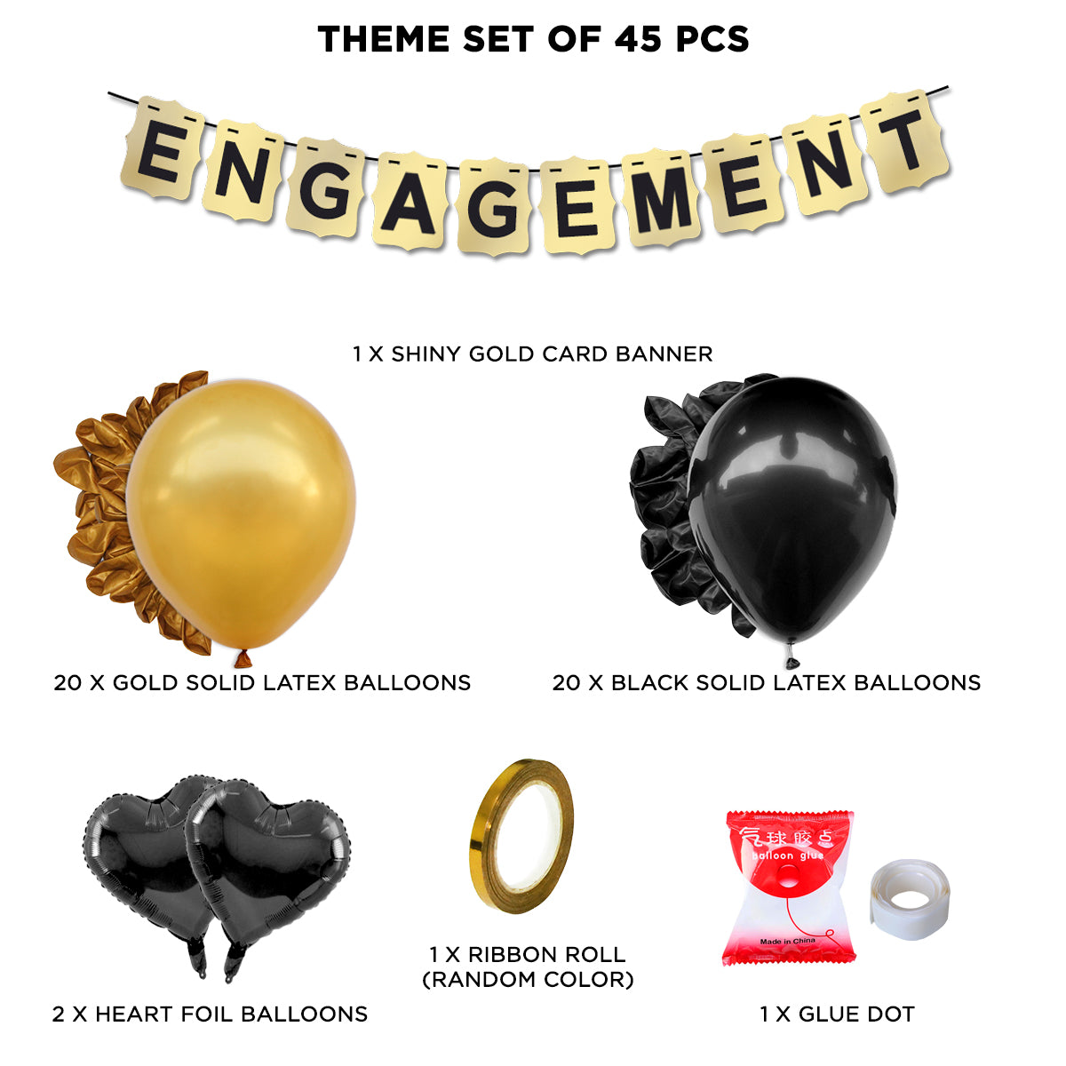 Engagement Shinny Gold Card Banner Theme Without Curtain