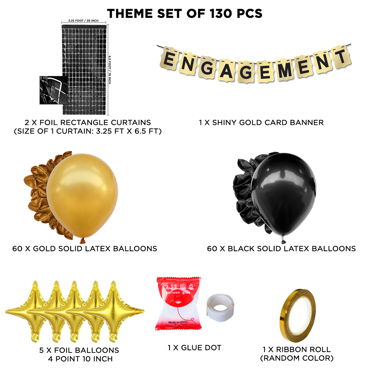 Engagement Shinny Gold Card Banner Arch Theme