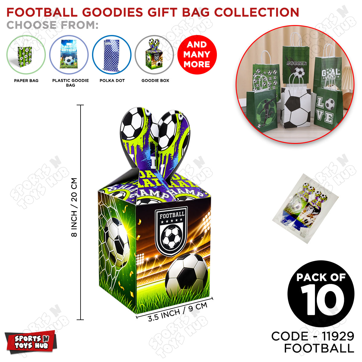 Cartoon Characters Football Goodies Box - 10 Pcs