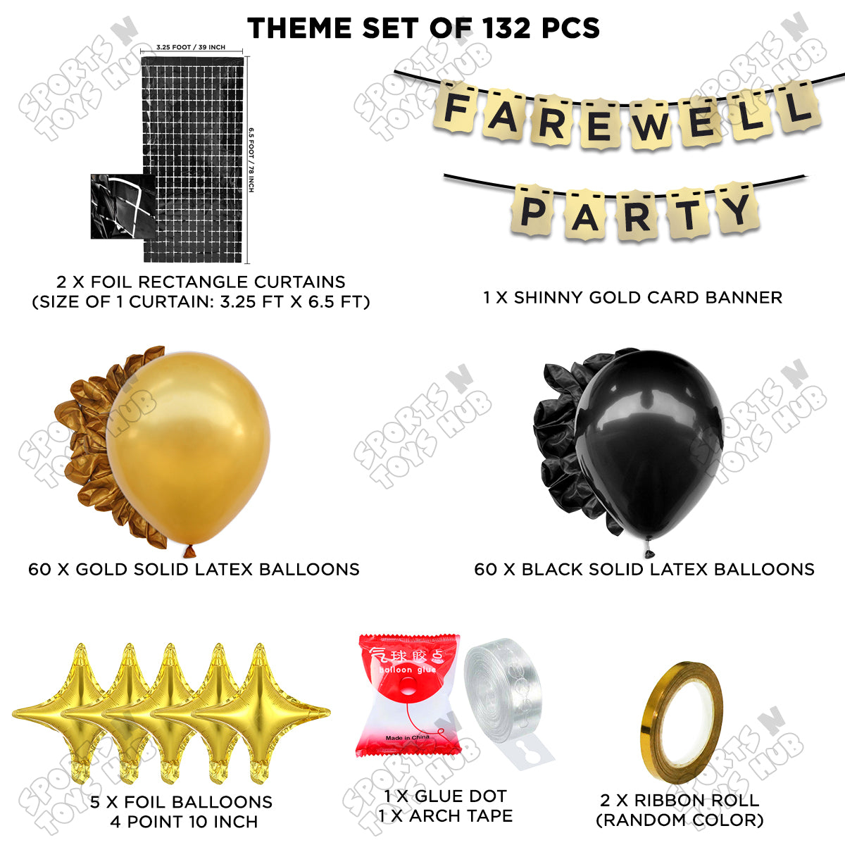 Farewell Party Gold Shiny Card Banner Theme Collection