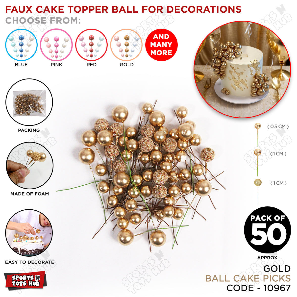 Faux Cake Decoration Balls β Decorative Foam Spheres for Cakes, Displays & Event Styling