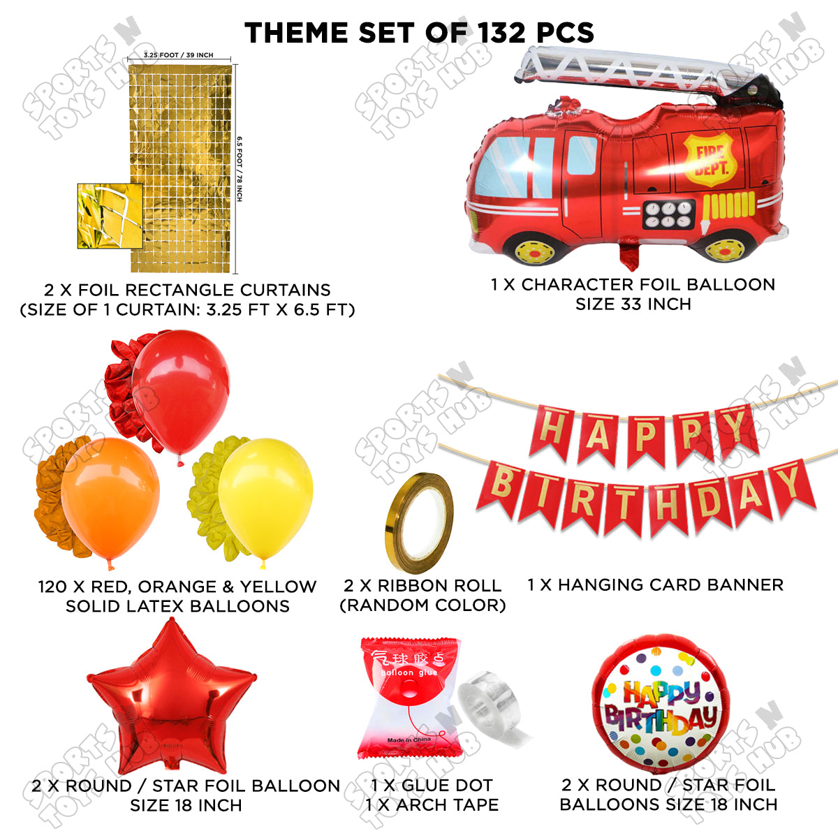 Fire Truck Arch Card Banner Theme Collection