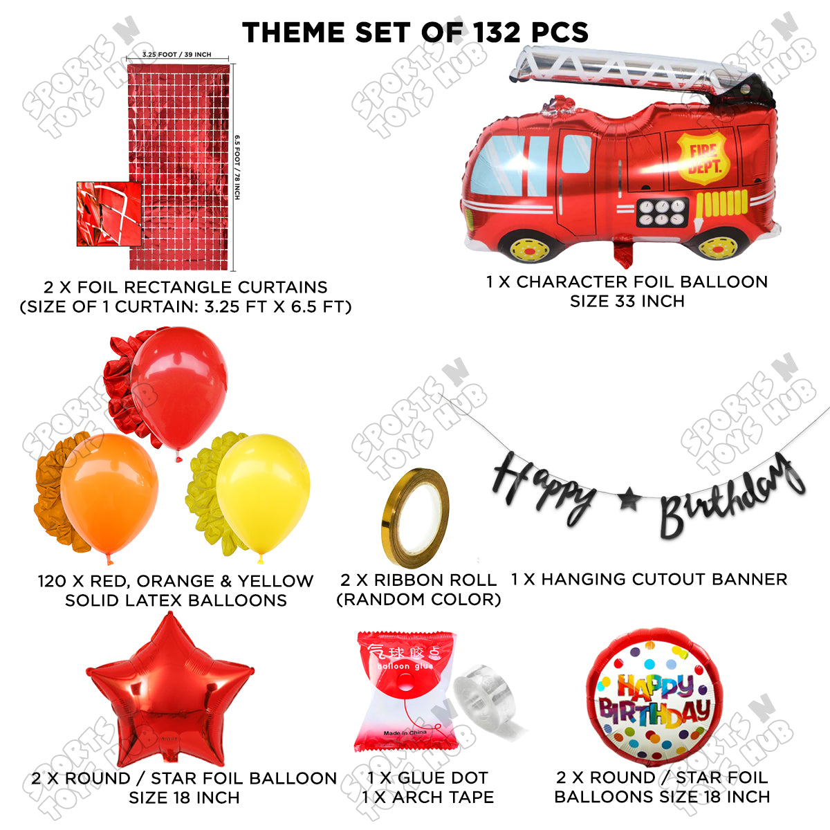 Fire Truck Arch Cursive Banner Theme Collection
