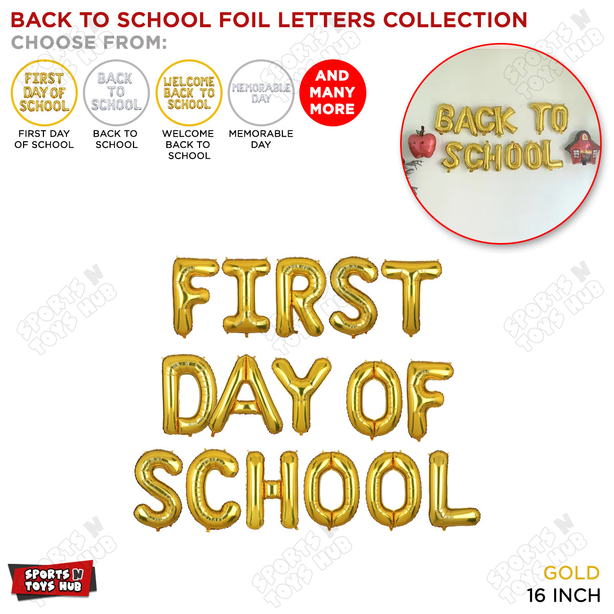 Back To School Gold Foil Letters Collection