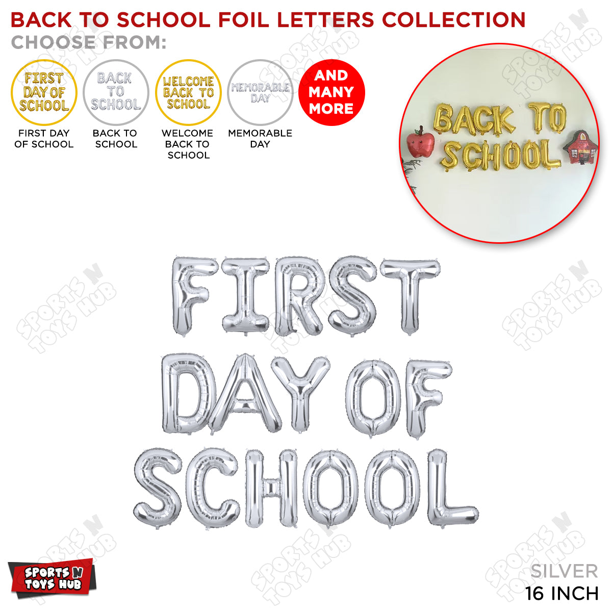 Back To School Silver Foil Letters Collection