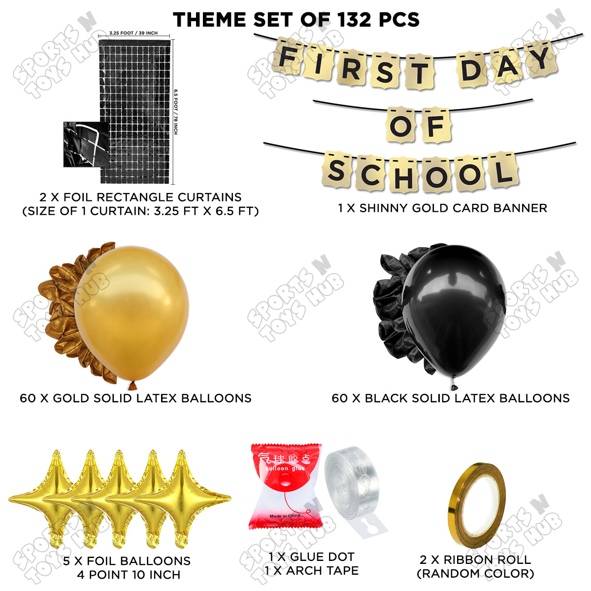 First Day Of School Shiny Gold Card Banner Theme Collection