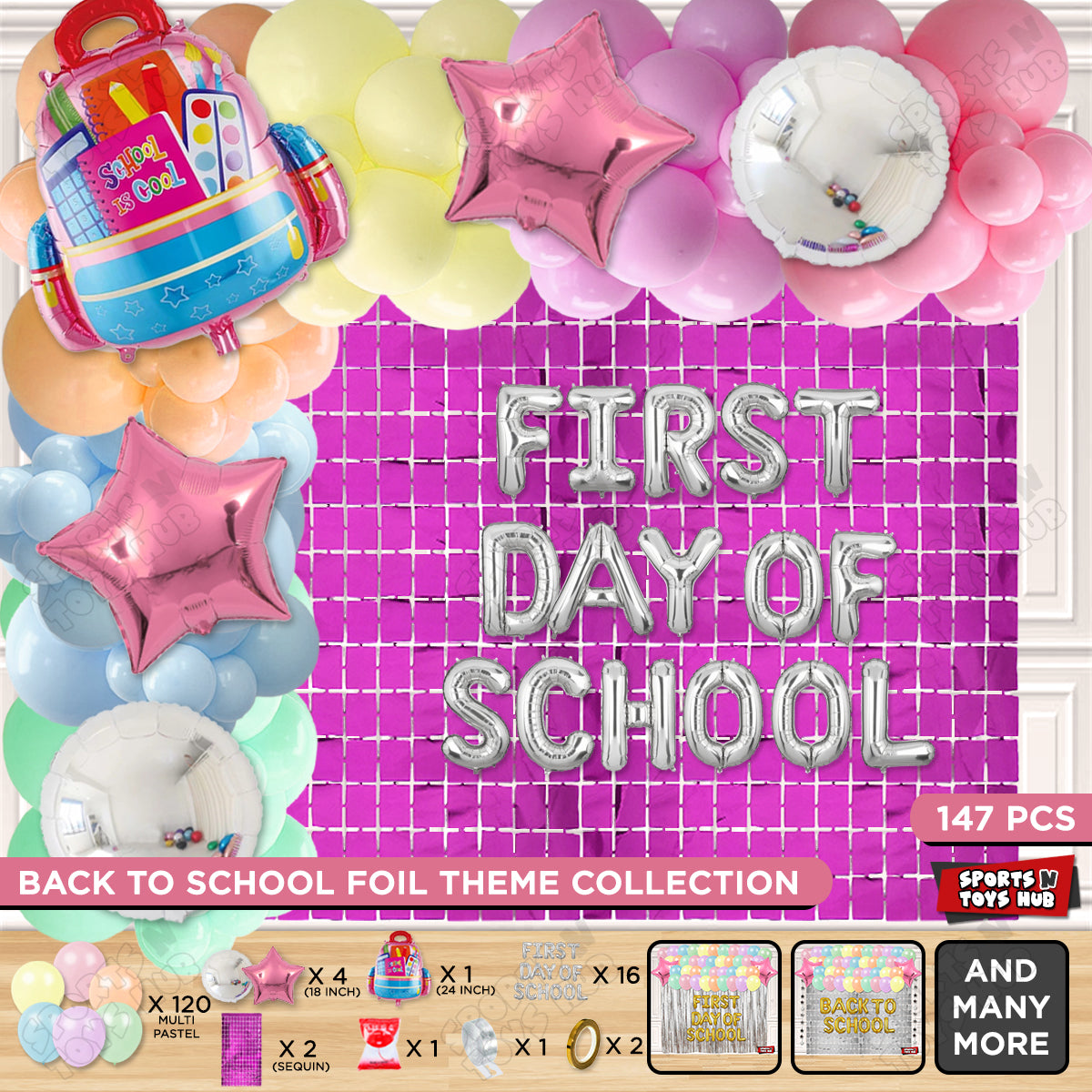 First Day Of School Foil Letters Theme Collection