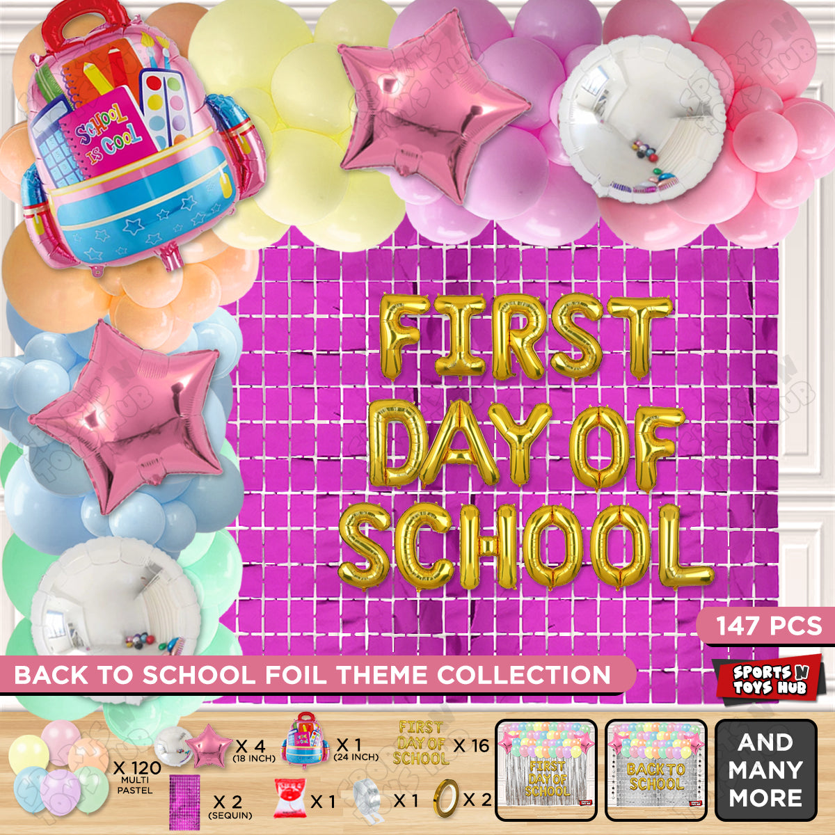 First Day Of School Foil Letters Theme Collection