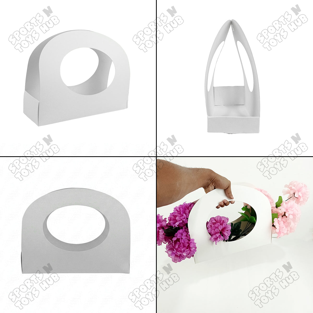 Floral Flower Cardboard Gift Bag - Pack Of 5