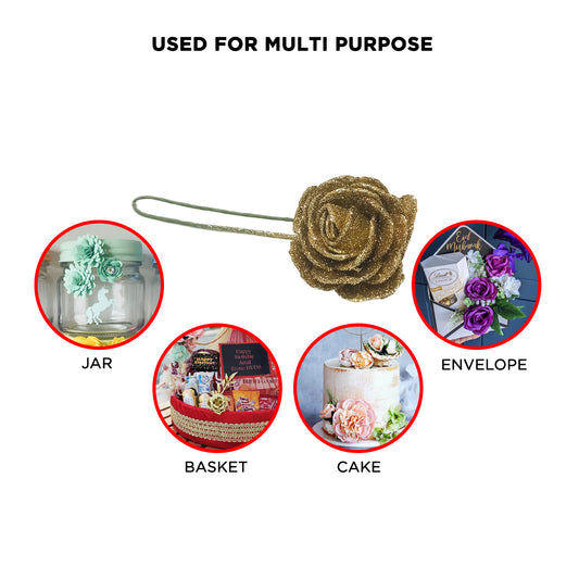 Multi Purpose Artificial 50MM Fomic Rose Flower Glitter