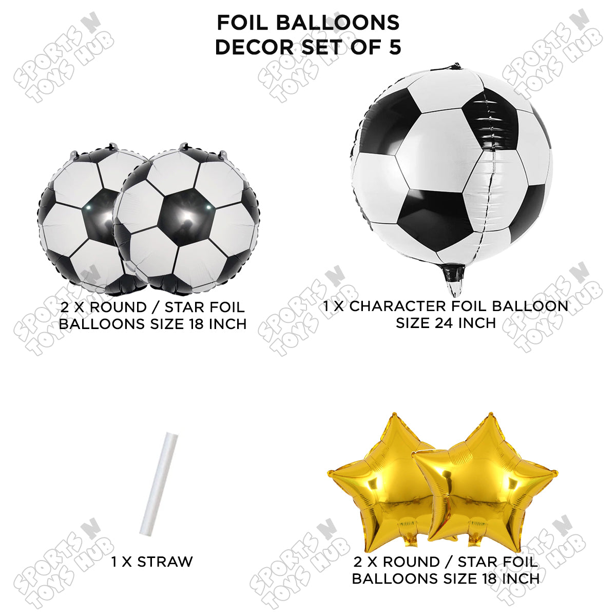 3D Football Foil Balloon Set