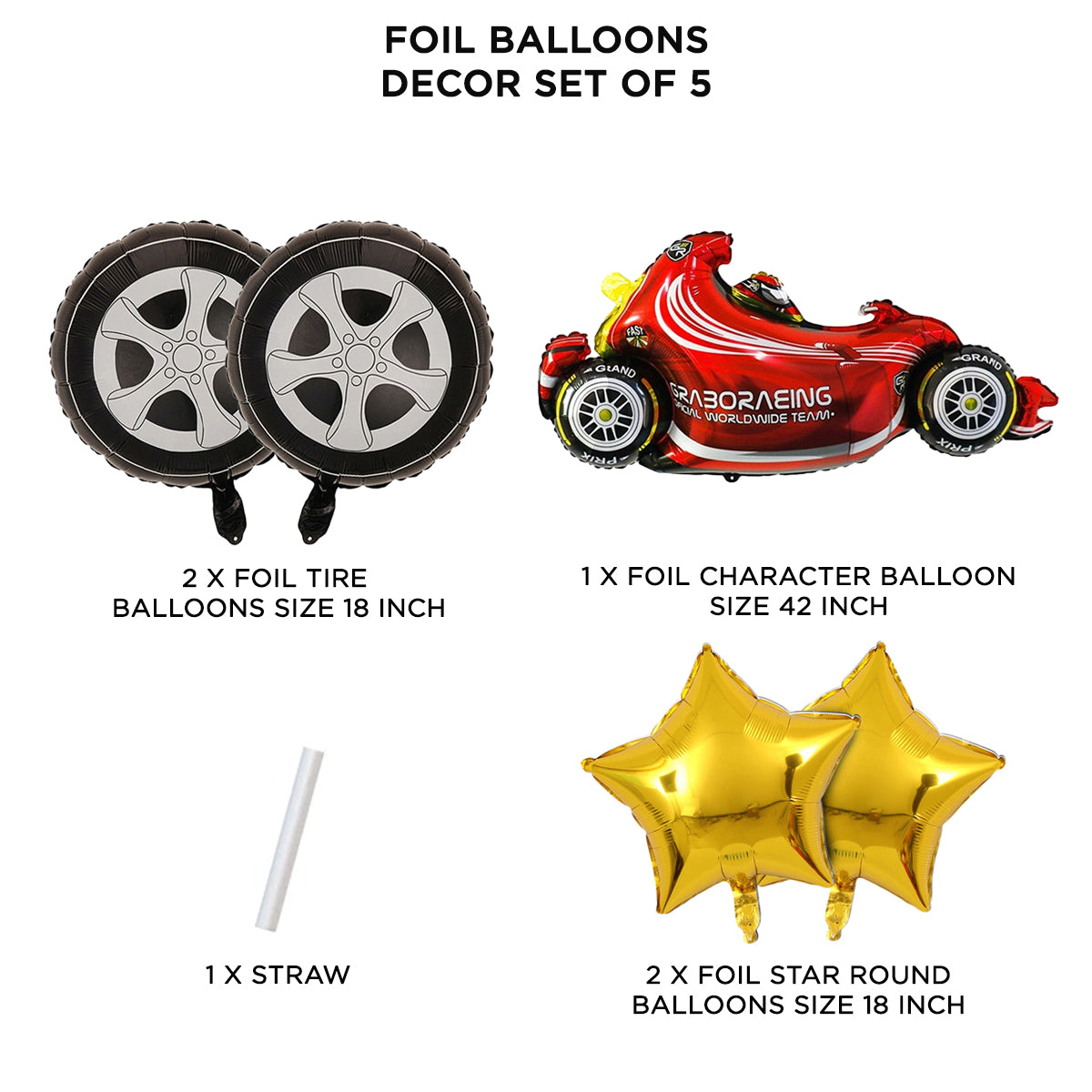 Formula One Foil Balloon Set Collection